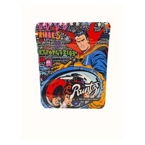 Retro super hero 3.5g Mylar bag